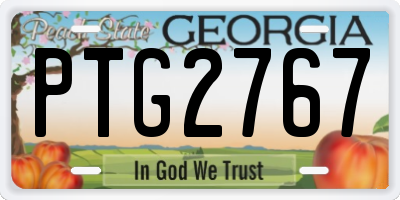GA license plate PTG2767