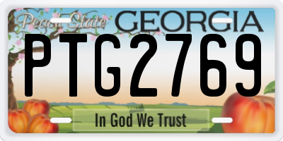 GA license plate PTG2769