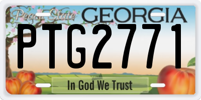 GA license plate PTG2771