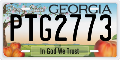 GA license plate PTG2773
