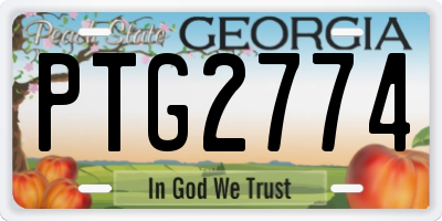 GA license plate PTG2774