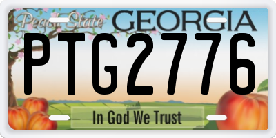 GA license plate PTG2776