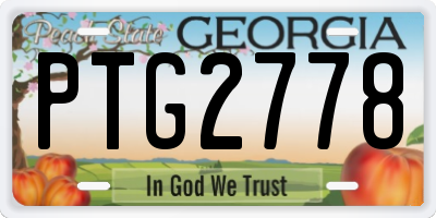 GA license plate PTG2778