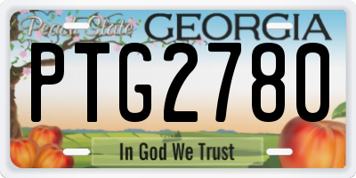 GA license plate PTG2780