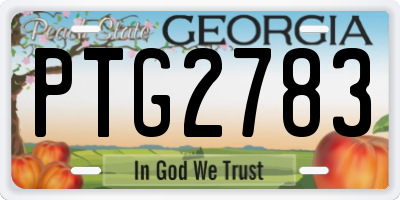 GA license plate PTG2783