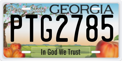 GA license plate PTG2785