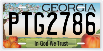 GA license plate PTG2786