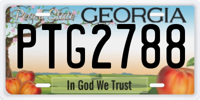 GA license plate PTG2788