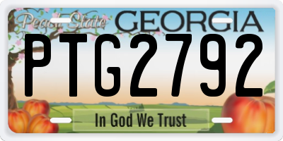 GA license plate PTG2792