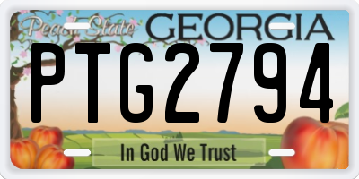 GA license plate PTG2794