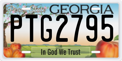 GA license plate PTG2795