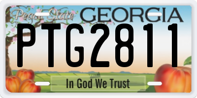 GA license plate PTG2811