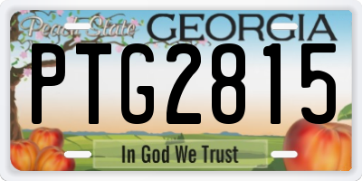 GA license plate PTG2815