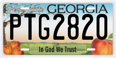 GA license plate PTG2820