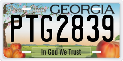 GA license plate PTG2839