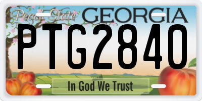 GA license plate PTG2840