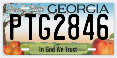GA license plate PTG2846