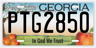 GA license plate PTG2850