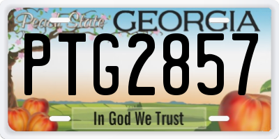 GA license plate PTG2857