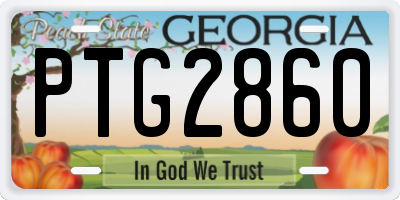 GA license plate PTG2860