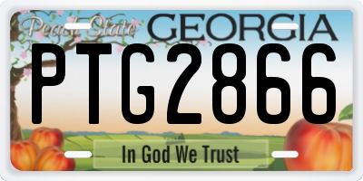 GA license plate PTG2866