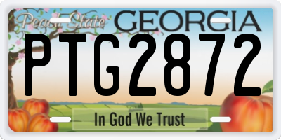 GA license plate PTG2872