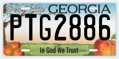 GA license plate PTG2886