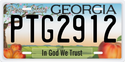 GA license plate PTG2912