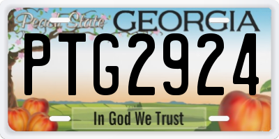GA license plate PTG2924