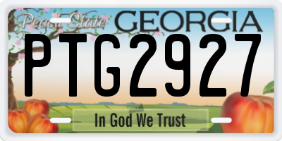 GA license plate PTG2927