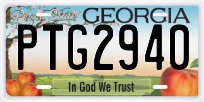 GA license plate PTG2940