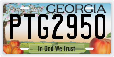 GA license plate PTG2950