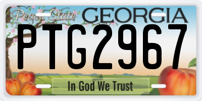 GA license plate PTG2967