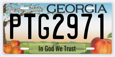 GA license plate PTG2971