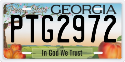 GA license plate PTG2972