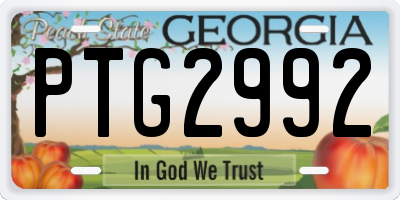 GA license plate PTG2992