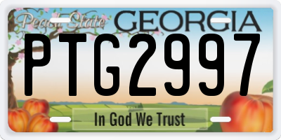 GA license plate PTG2997