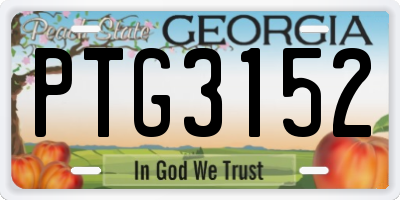 GA license plate PTG3152