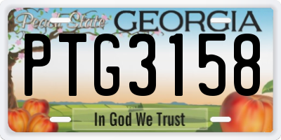 GA license plate PTG3158