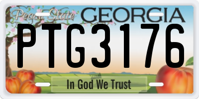 GA license plate PTG3176