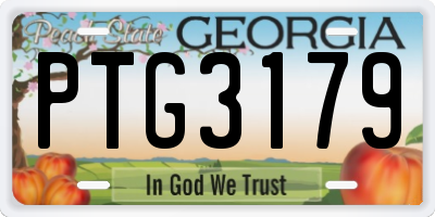 GA license plate PTG3179