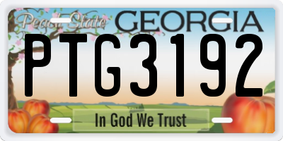 GA license plate PTG3192