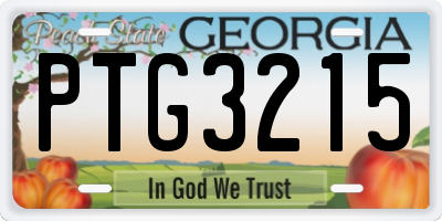 GA license plate PTG3215