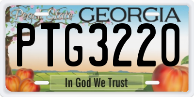 GA license plate PTG3220