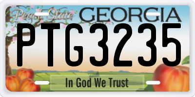 GA license plate PTG3235