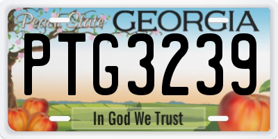 GA license plate PTG3239