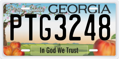 GA license plate PTG3248