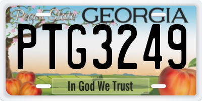 GA license plate PTG3249