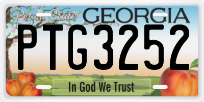 GA license plate PTG3252