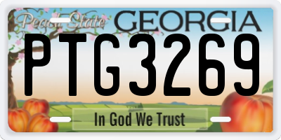 GA license plate PTG3269
